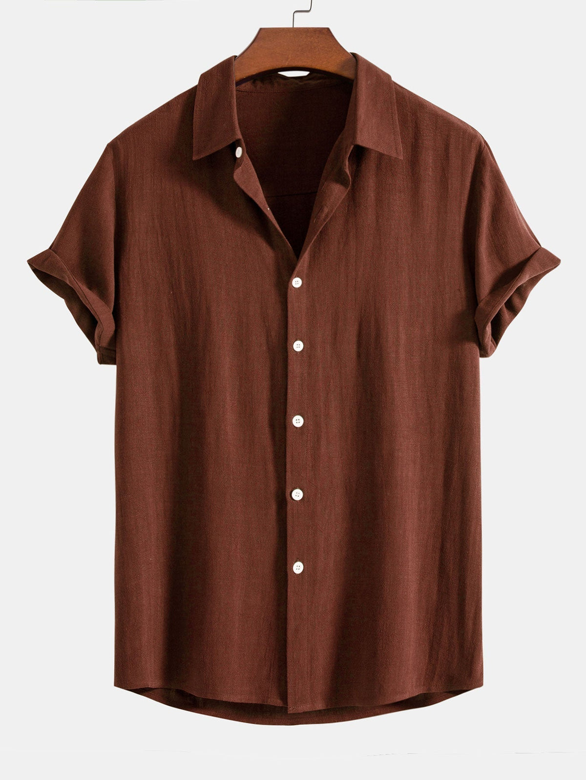 Kaven Linen Blend Shirt - Brown