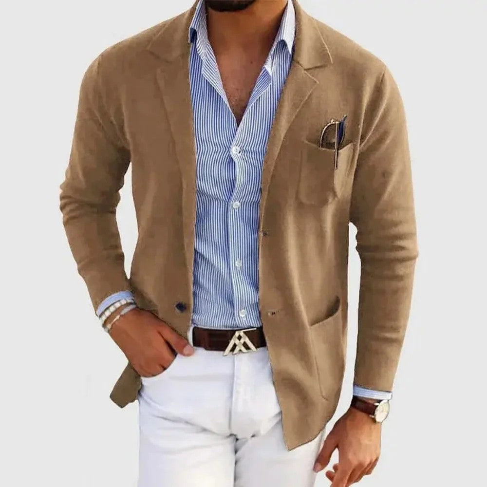 Kaven - Men's Blazer Cardigan Knit Shawl Collar Open Front