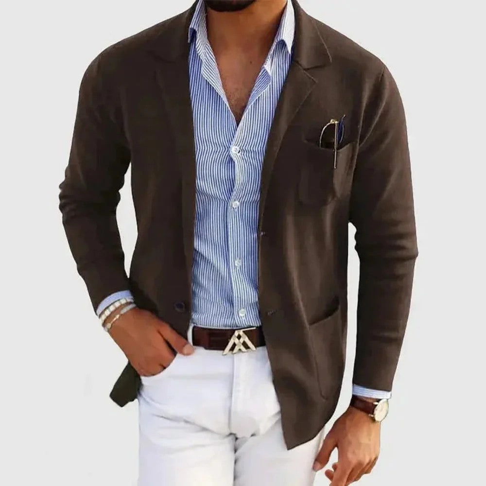 Kaven - Men's Blazer Cardigan Knit Shawl Collar Open Front