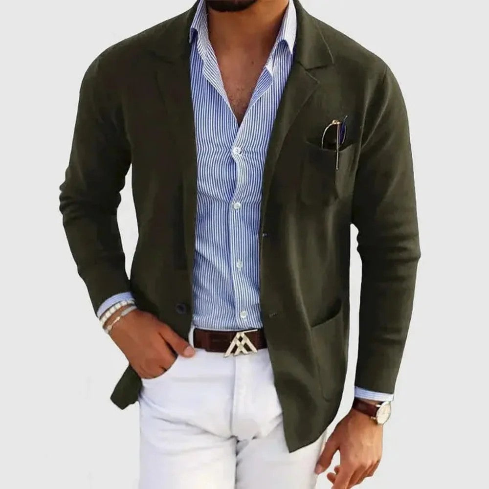 Kaven - Men's Blazer Cardigan Knit Shawl Collar Open Front