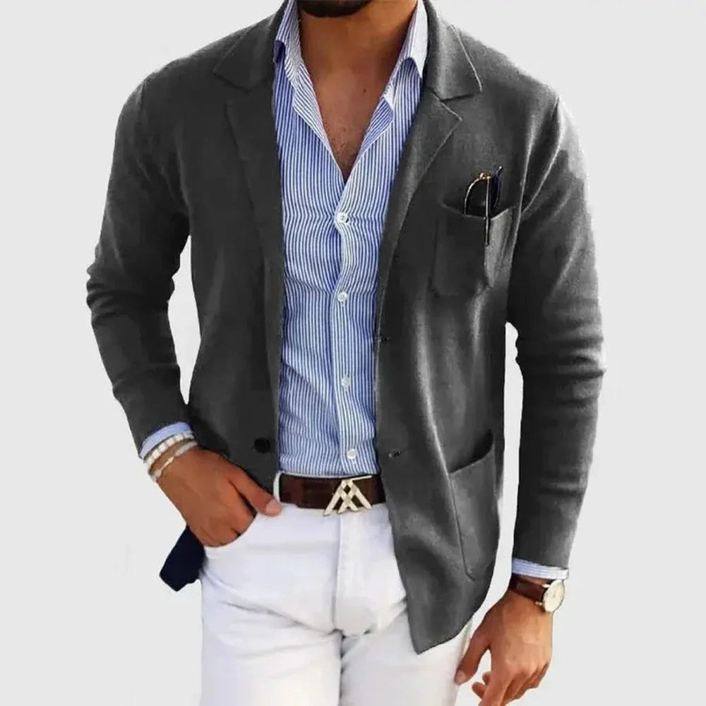 Kaven - Men's Blazer Cardigan Knit Shawl Collar Open Front