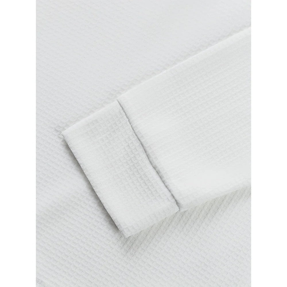 Kaven - Men's Henley Long Sleeve Waffle Knit Contrast Panels