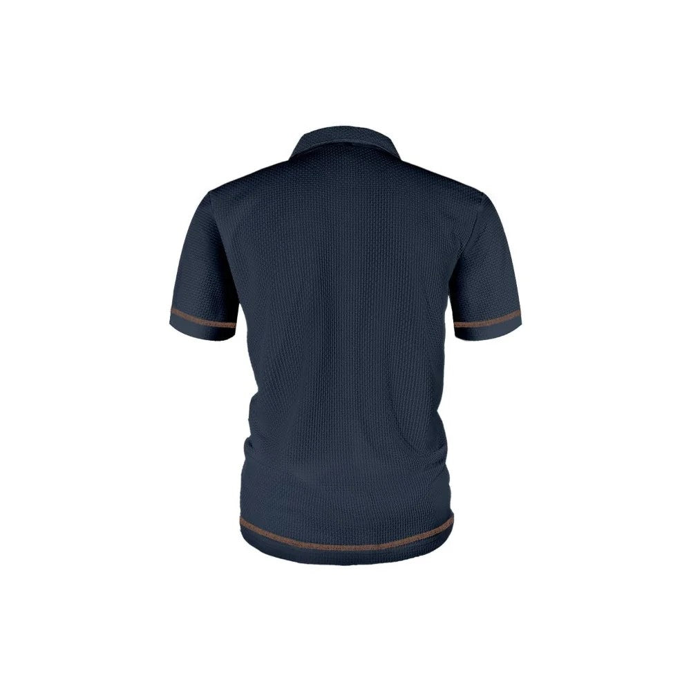 Kaven - Men's Polo Shirt Breathable Knit Short Sleeve Contrast Placket