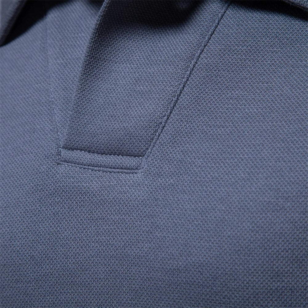 Kaven - Men's Polo Shirt Long Sleeve Smooth Knit Classic Collar
