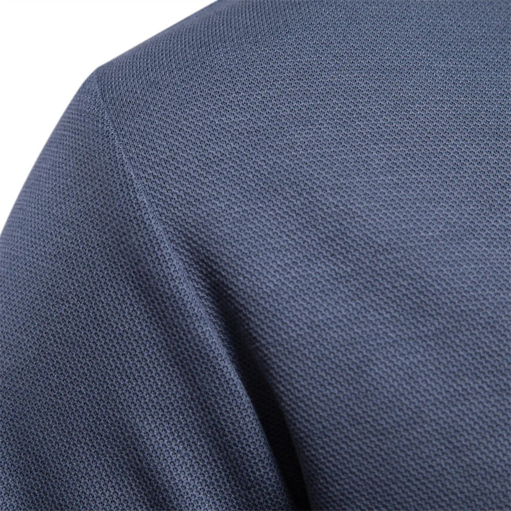 Kaven - Men's Polo Shirt Long Sleeve Smooth Knit Classic Collar