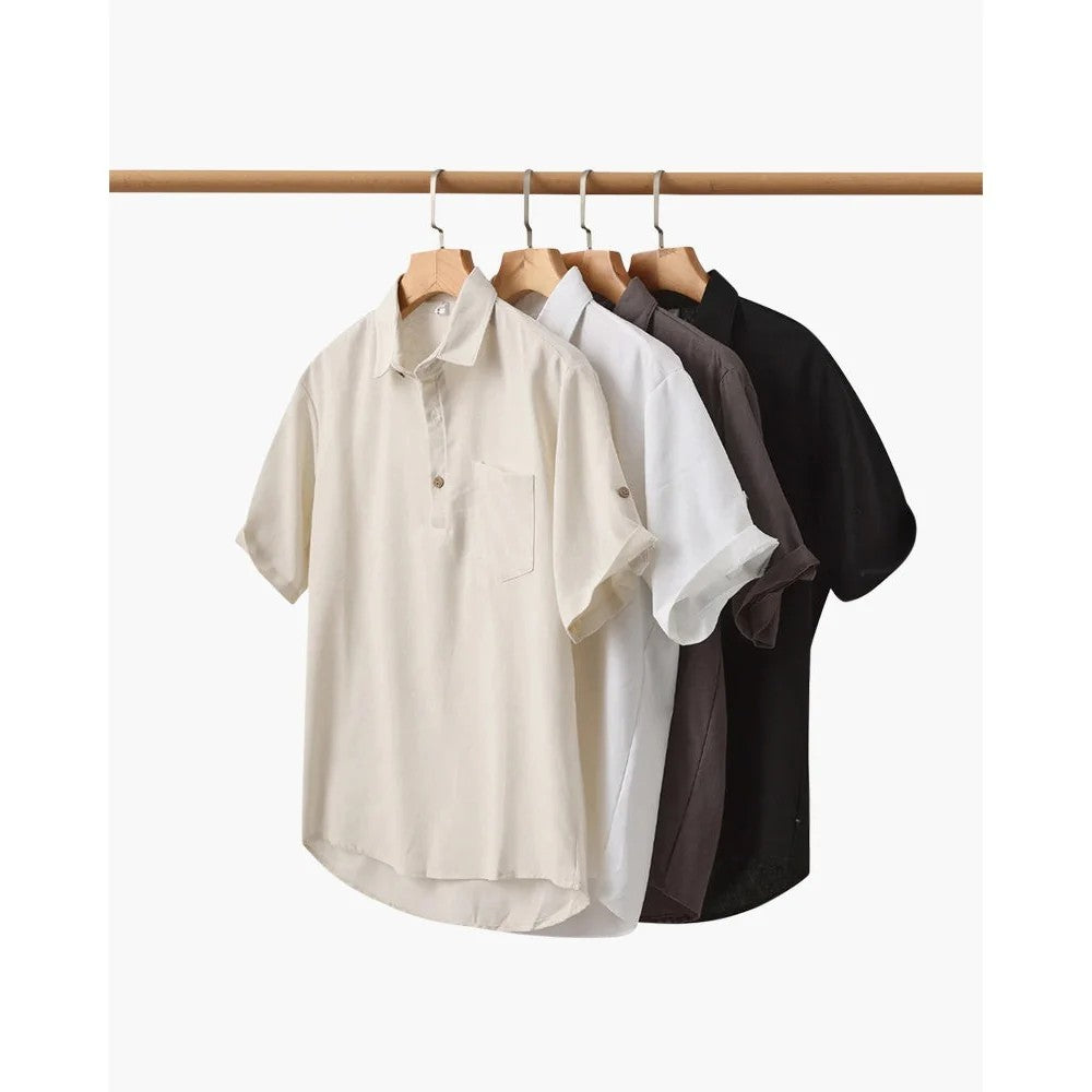 Kaven - Men's Polo Shirt Short Sleeve Chest Pocket Relaxed Fit