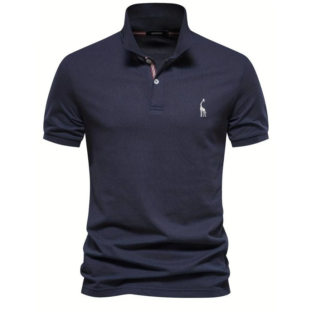 Kaven - Men's Polo Shirt Short Sleeve Contrast Placket Stretch