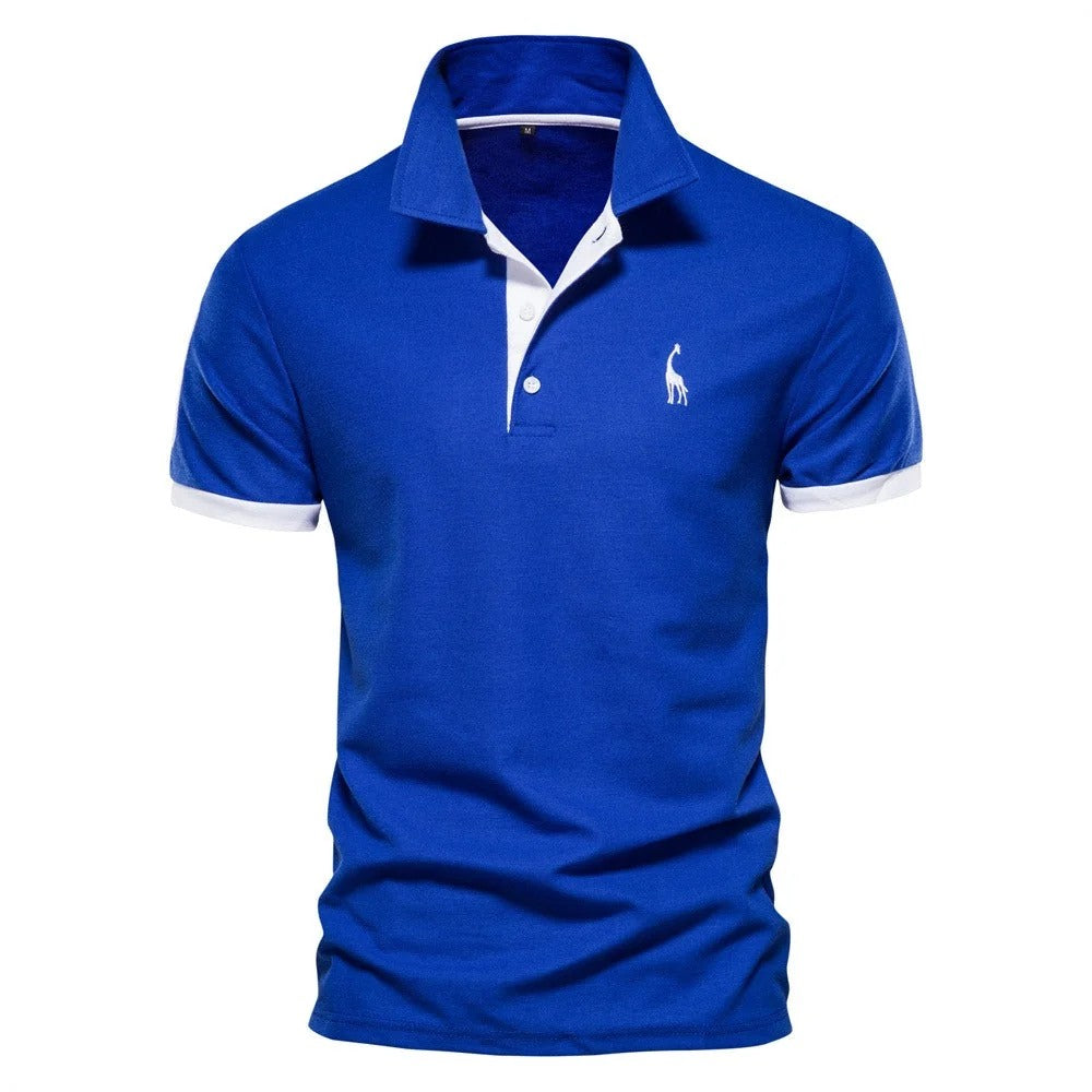 Kaven - Men's Polo Shirt Short Sleeve Contrast Trim Tailored Fit