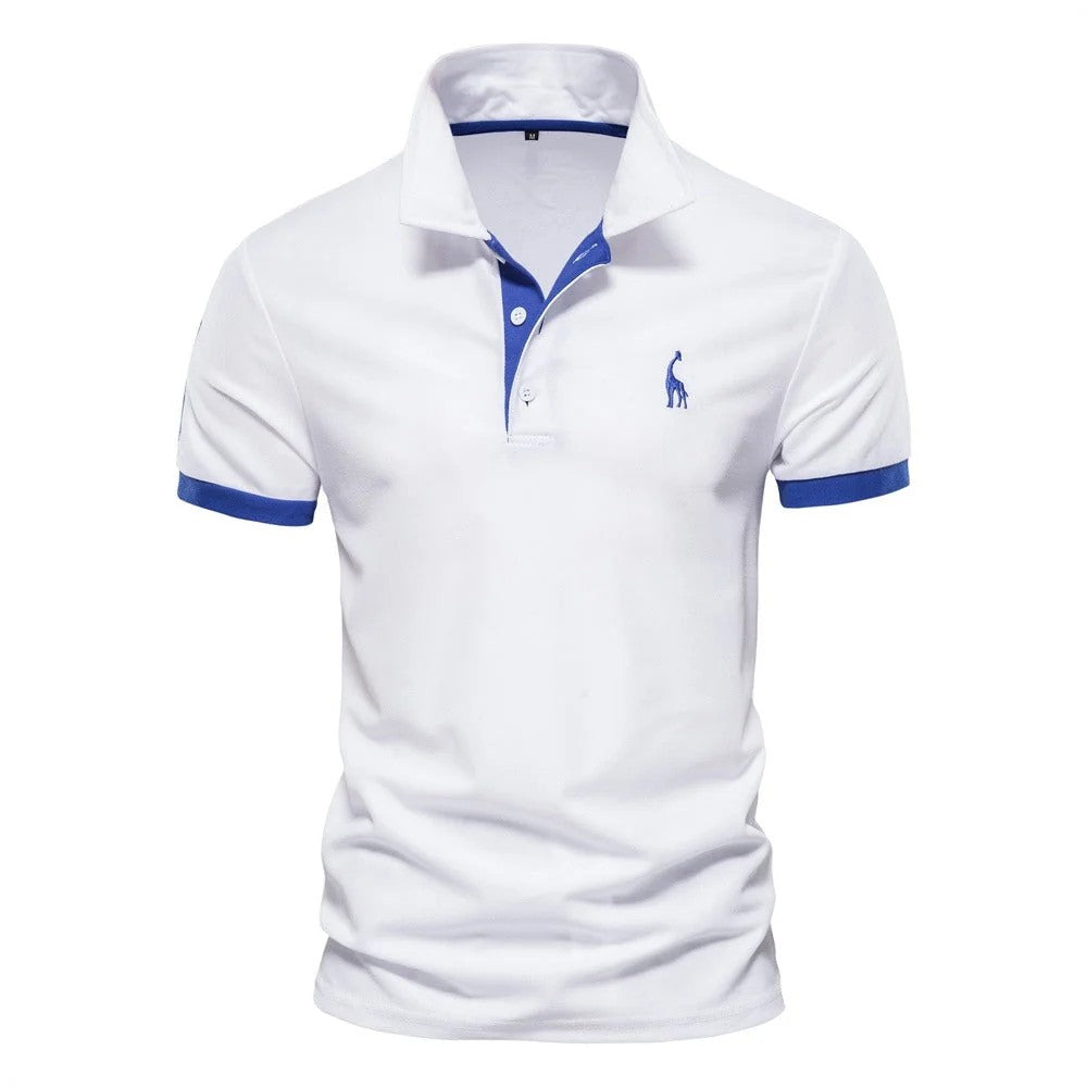 Kaven - Men's Polo Shirt Short Sleeve Contrast Trim Tailored Fit