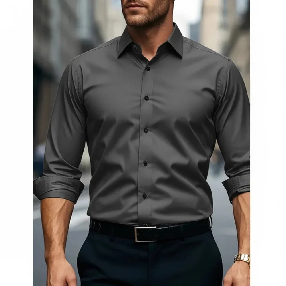 Kaven - Men's Slim Fit Shirt Long Sleeve Button-Down Sharp Collar