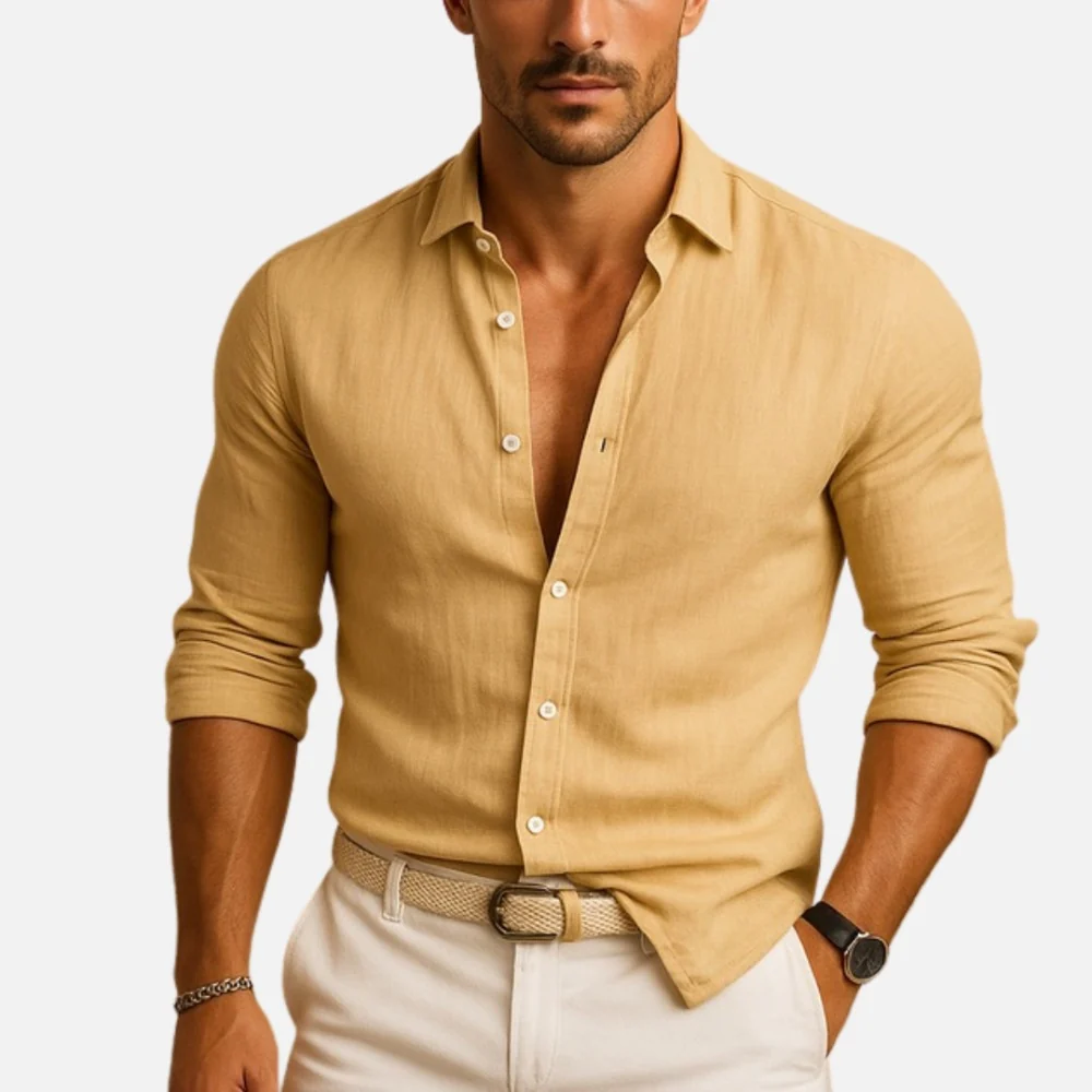 Kaven - Men's Slim Fit Shirt Long Sleeve Lightweight Breathable
