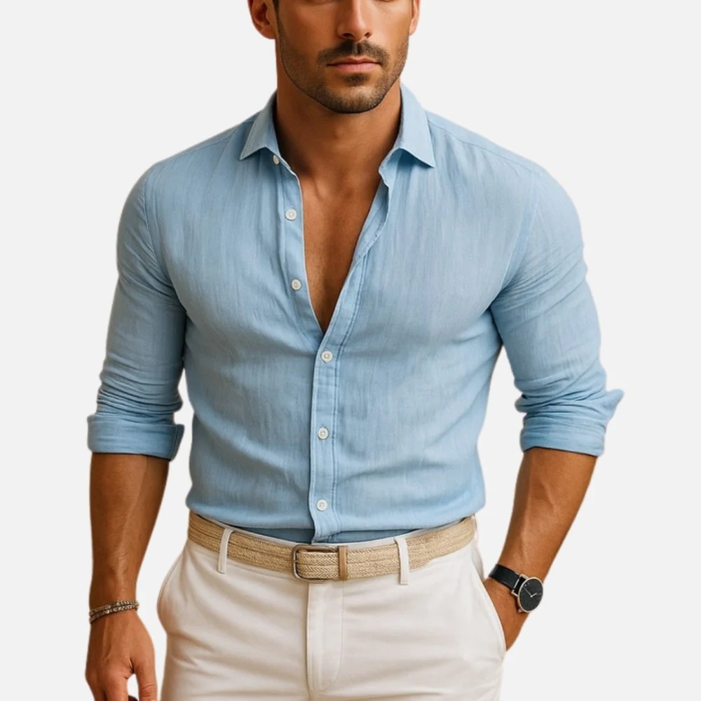 Kaven - Men's Slim Fit Shirt Long Sleeve Lightweight Breathable