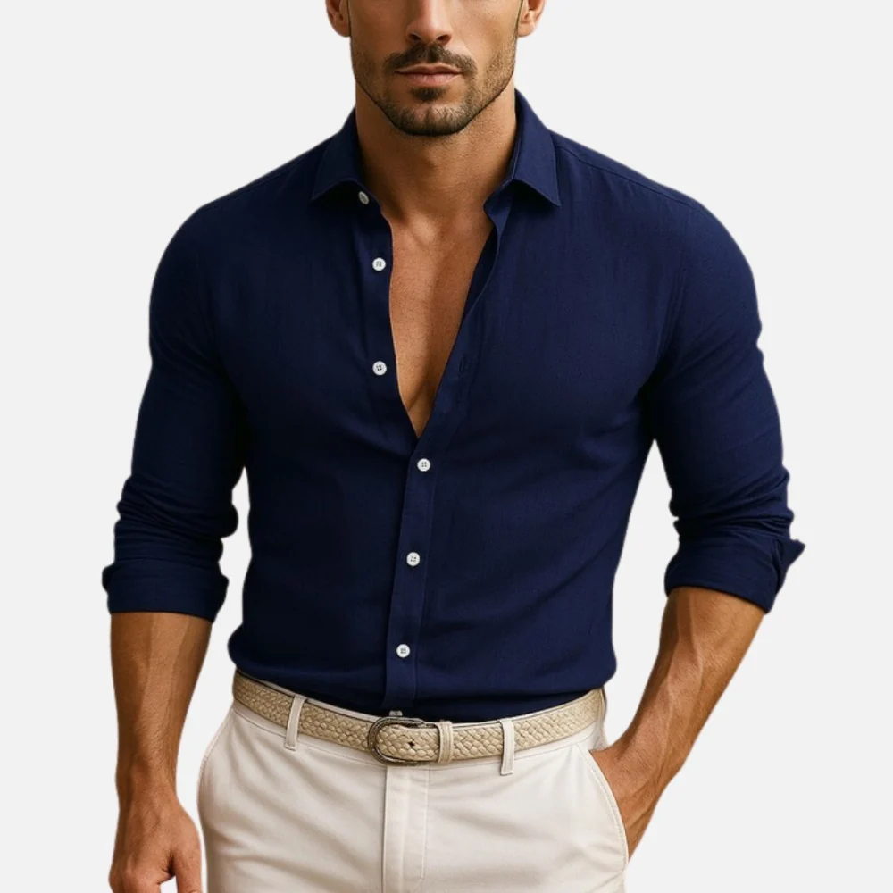 Kaven - Men's Slim Fit Shirt Long Sleeve Lightweight Breathable