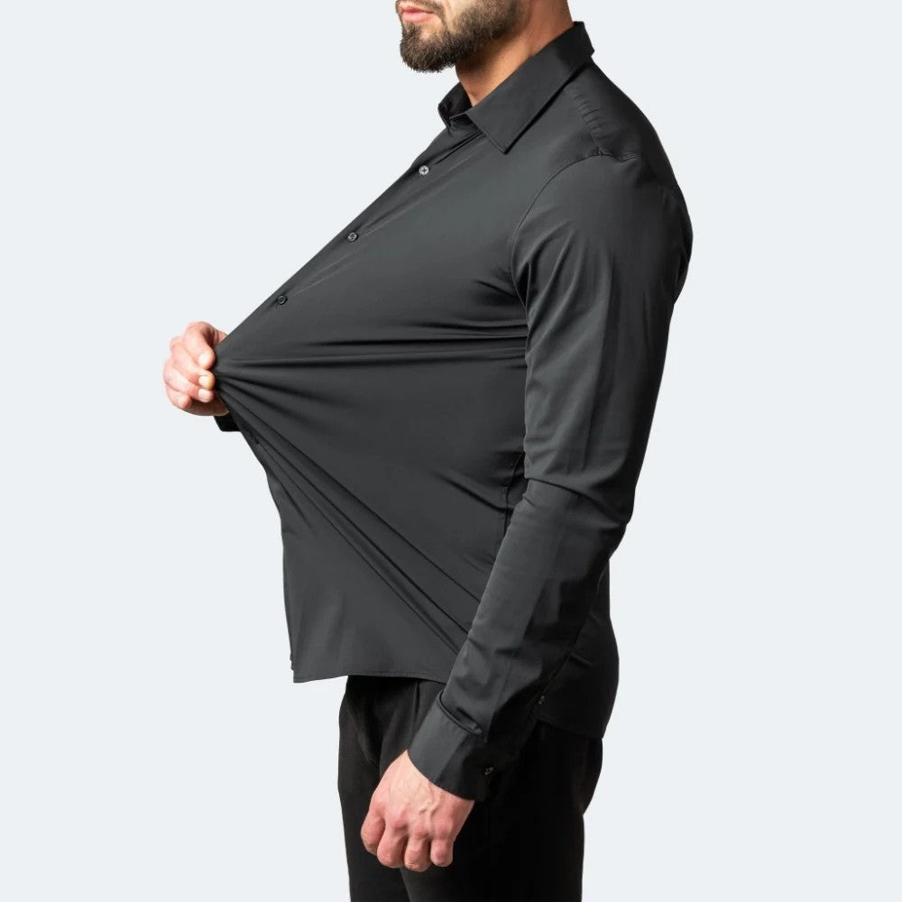 Kaven - Men's Stretch Shirt Long Sleeve Button-Down Crease Resistant