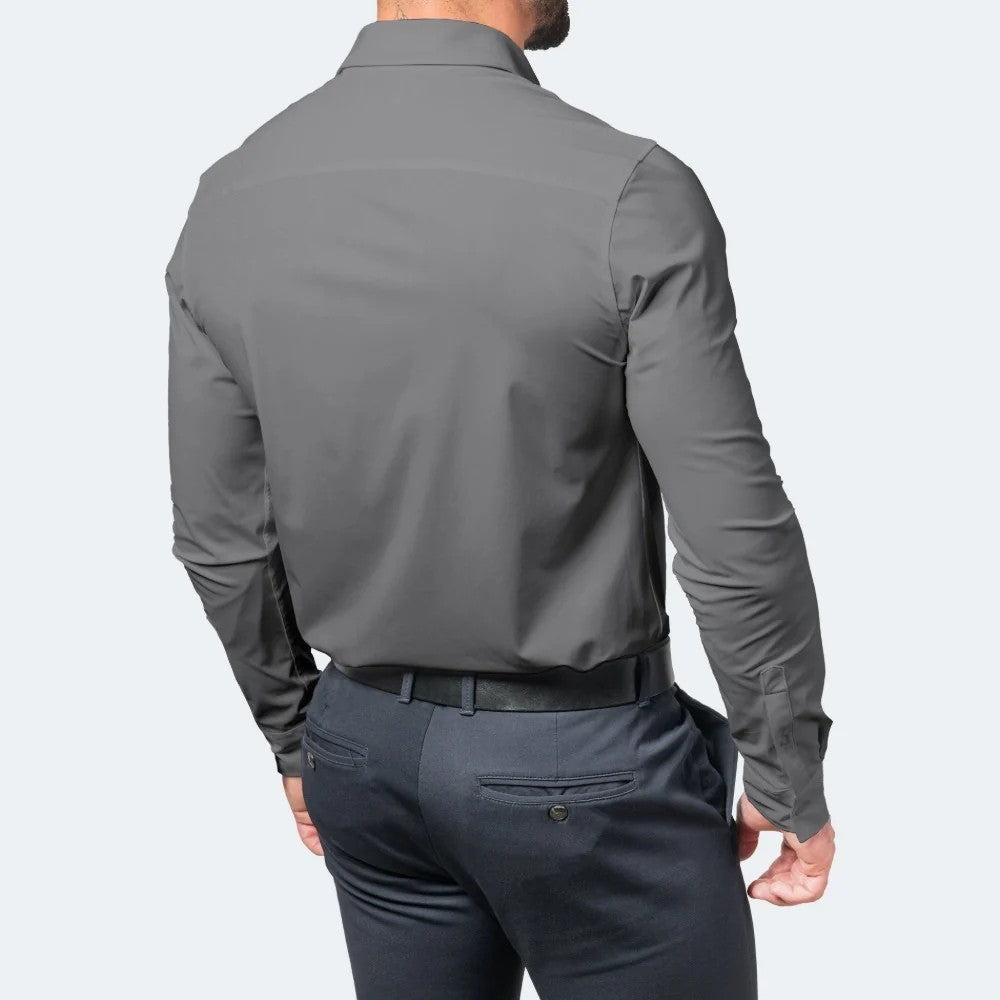 Kaven - Men's Stretch Shirt Long Sleeve Button-Down Crease Resistant