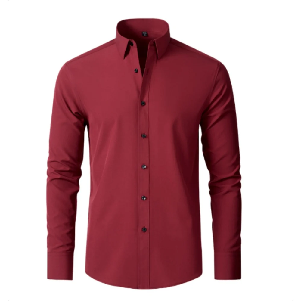 Kaven - Men's Stretch Shirt Long Sleeve Button-Down Crease Resistant