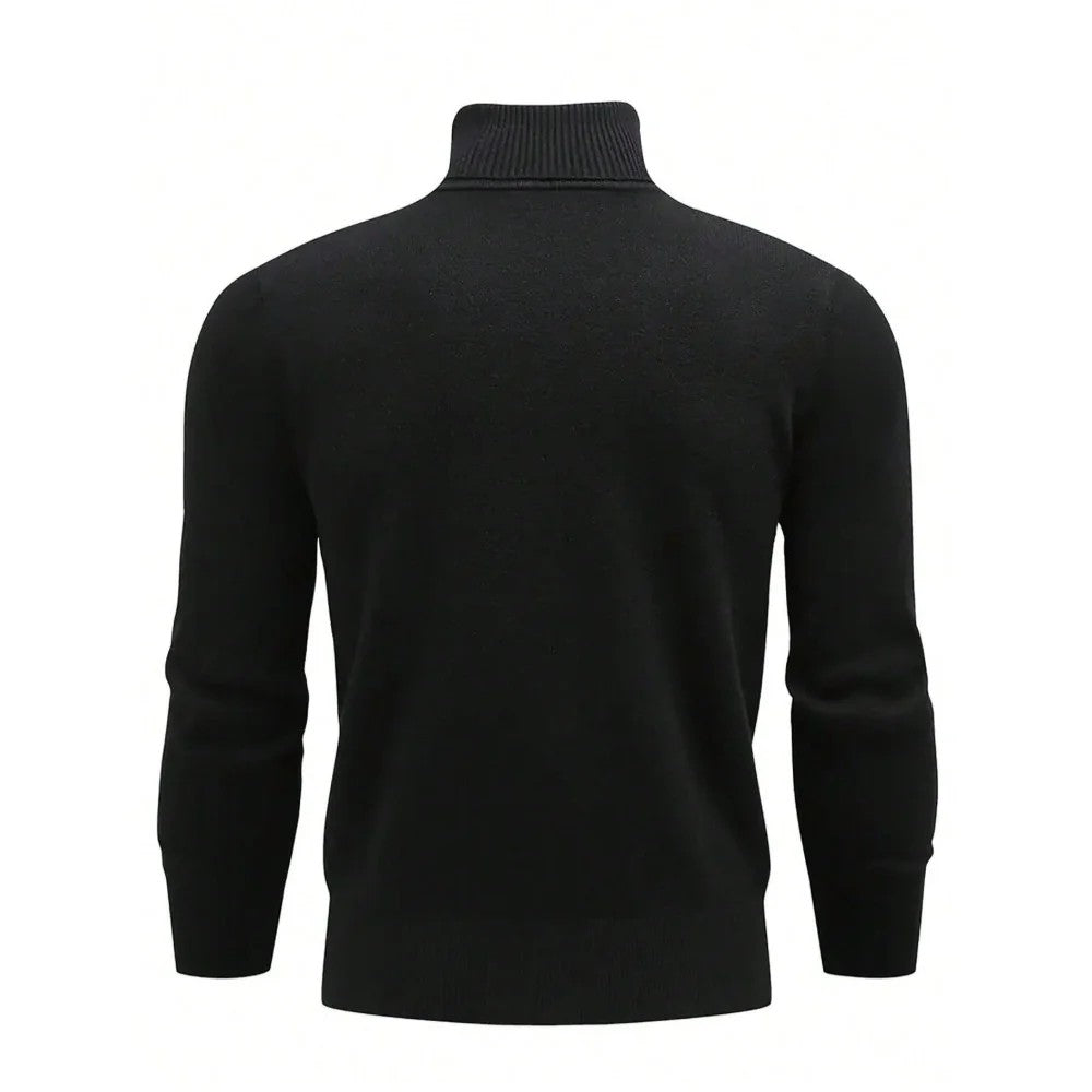 Kaven - Men's Turtleneck Jumper Fine Knit Slim
