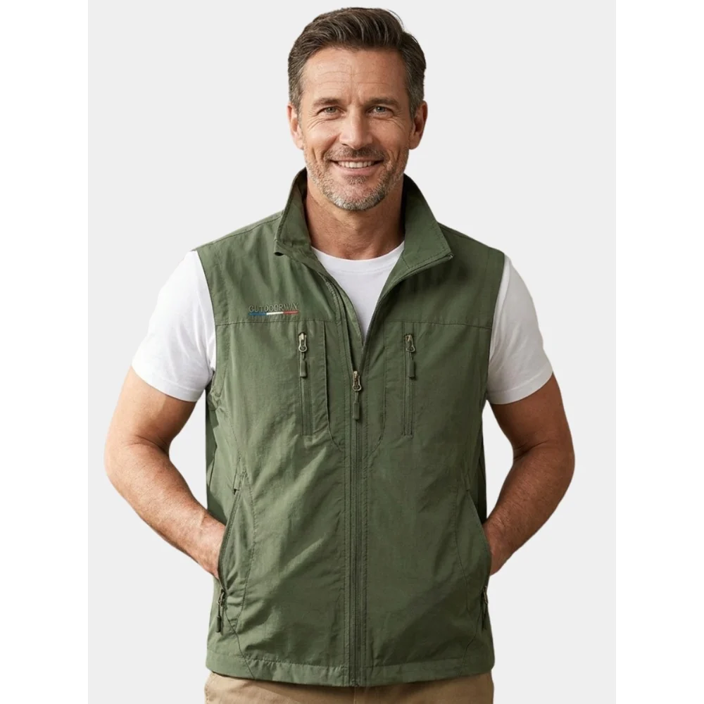 Kaven - Men's Utility Vest Multi Pocket Zip Front Lightweight