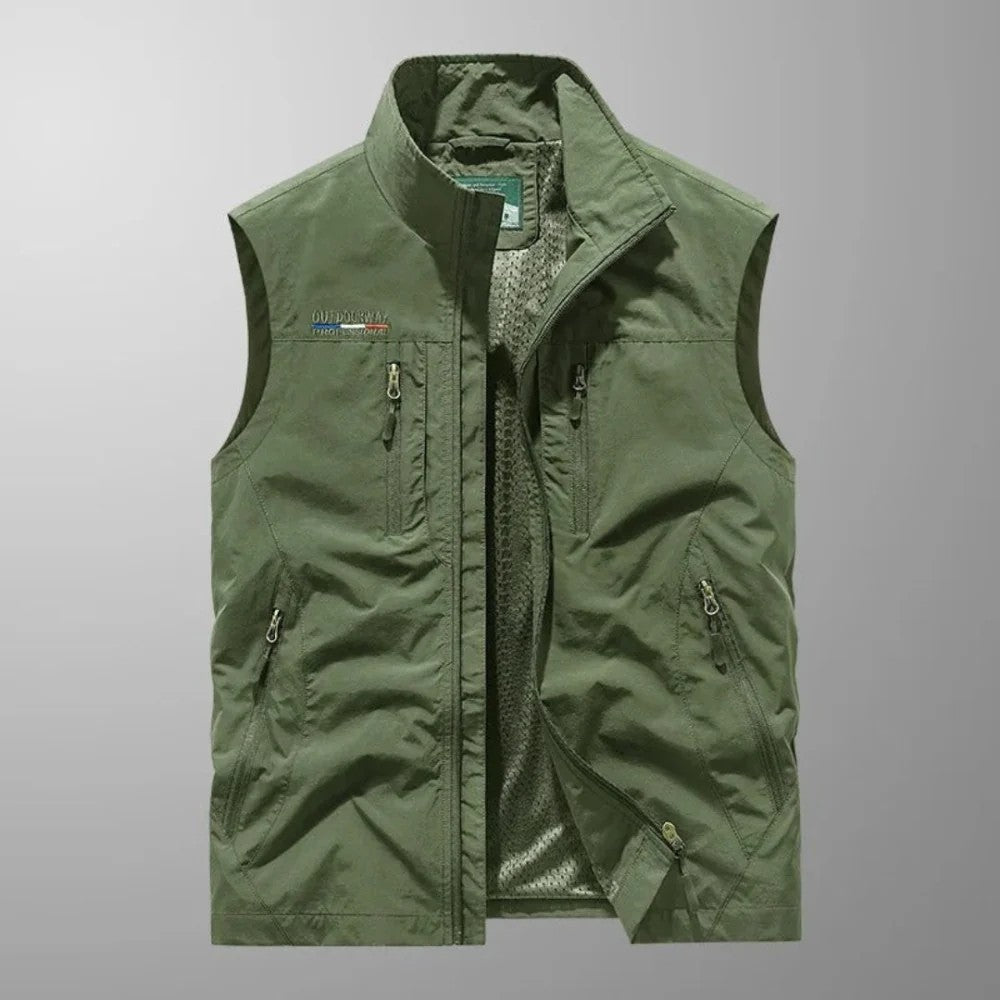 Kaven - Men's Utility Vest Multi Pocket Zip Front Lightweight