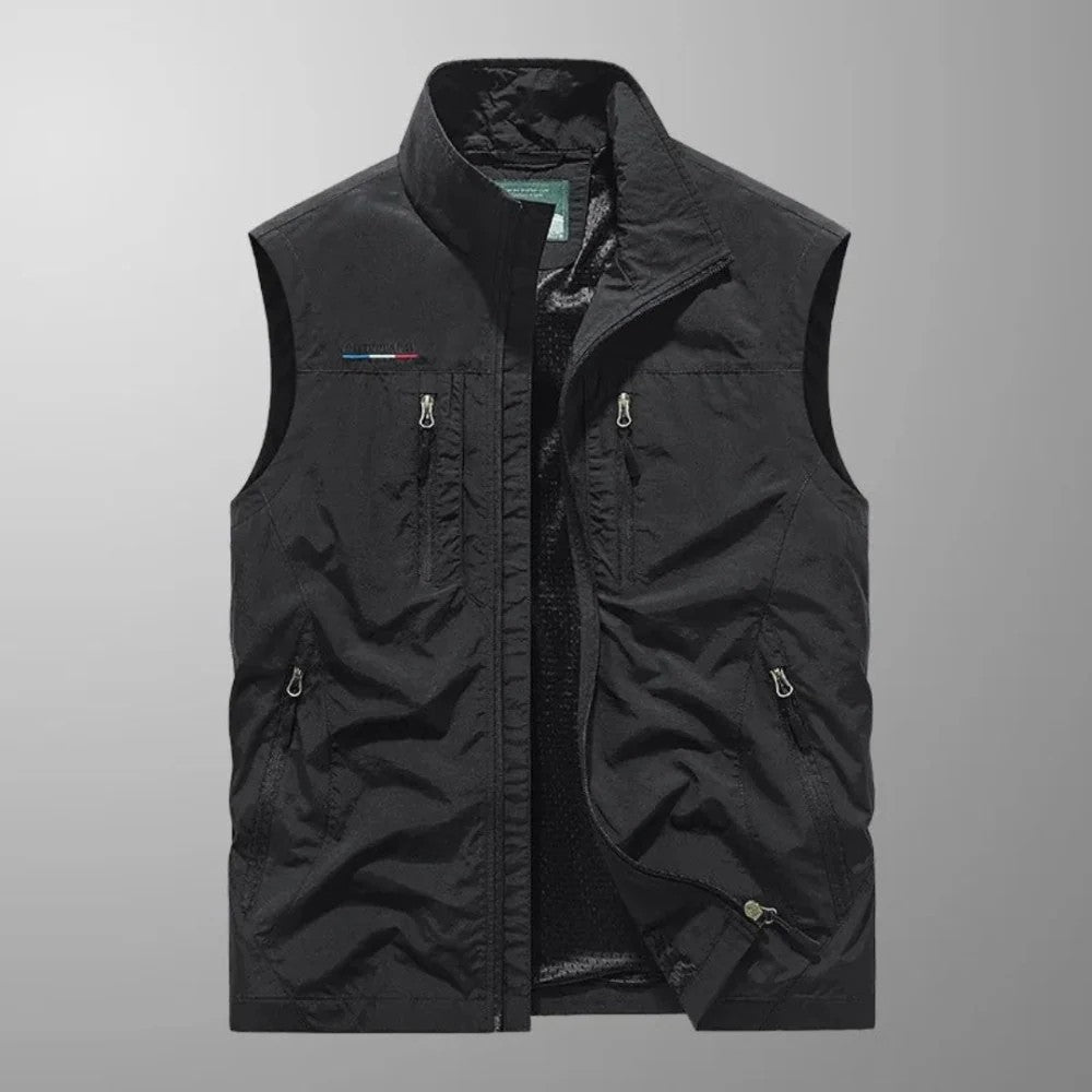 Kaven - Men's Utility Vest Multi Pocket Zip Front Lightweight