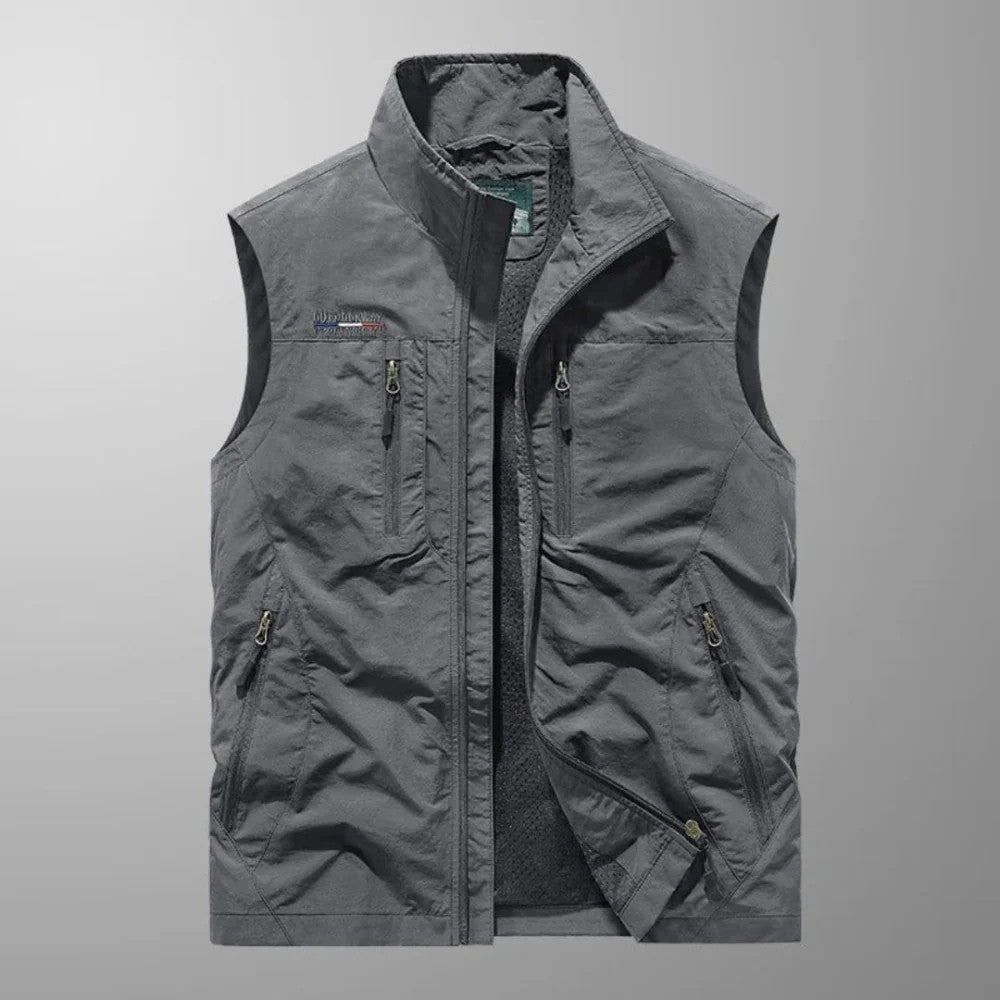 Kaven - Men's Utility Vest Multi Pocket Zip Front Lightweight