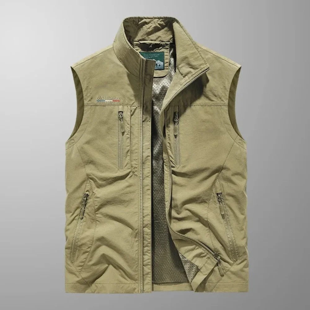 Kaven - Men's Utility Vest Multi Pocket Zip Front Lightweight