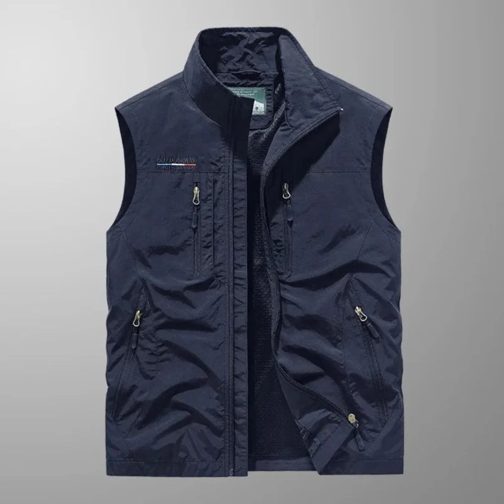 Kaven - Men's Utility Vest Multi Pocket Zip Front Lightweight