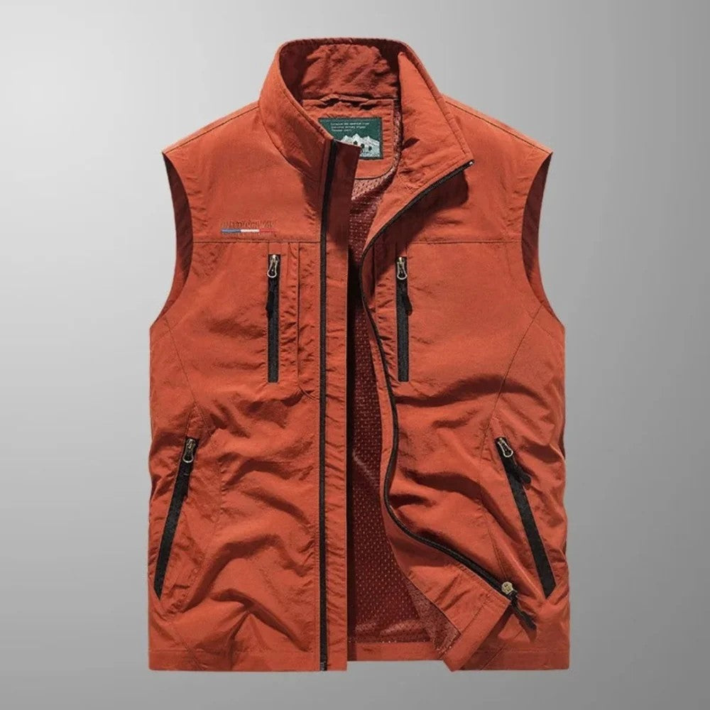 Kaven - Men's Utility Vest Multi Pocket Zip Front Lightweight