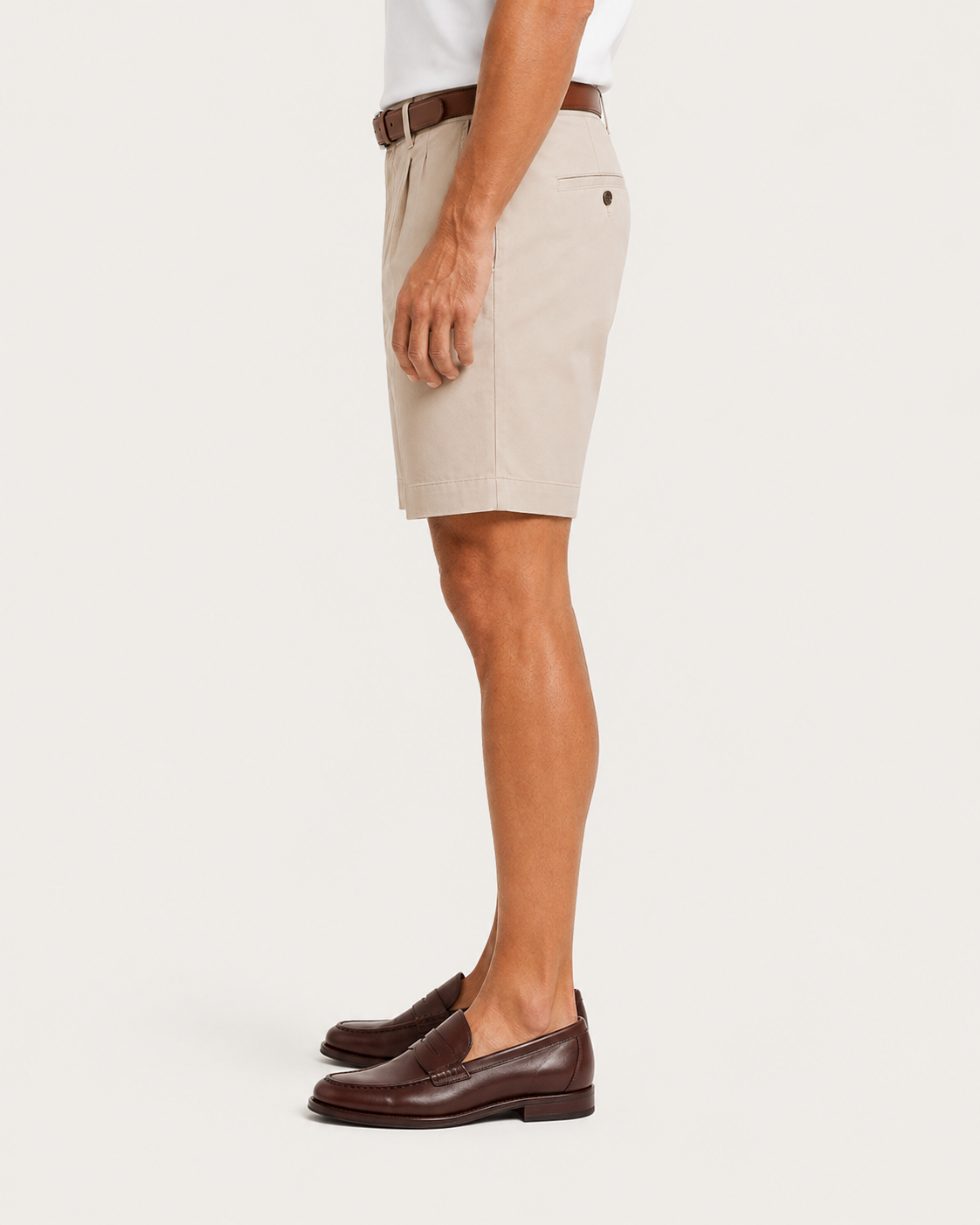 Kaven Pleated Linen Shorts - on model