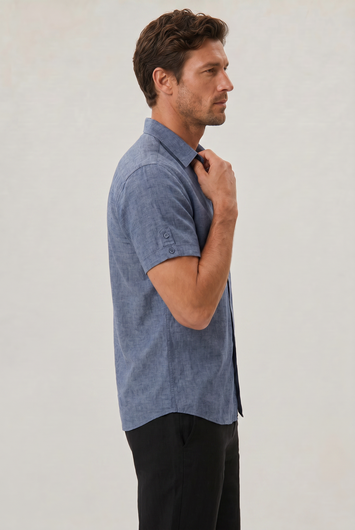 Kaven Cotton Linen Shirt - on model