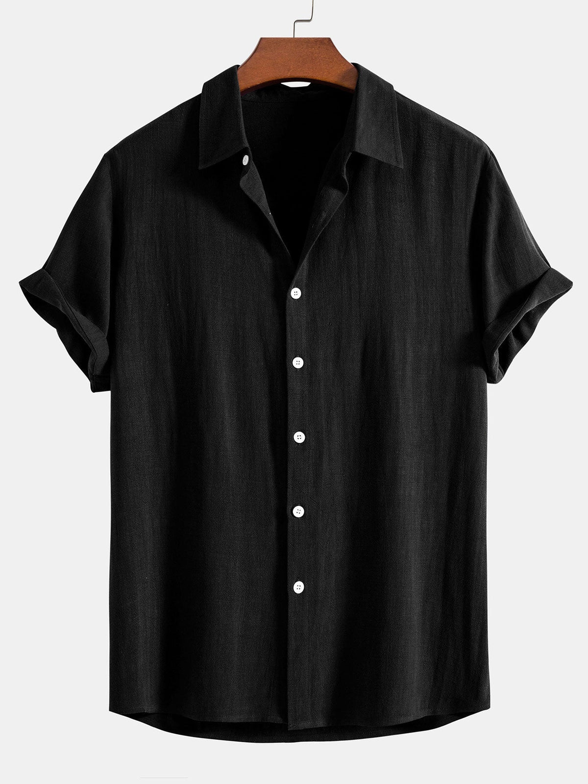 Kaven Linen Blend Shirt - Black
