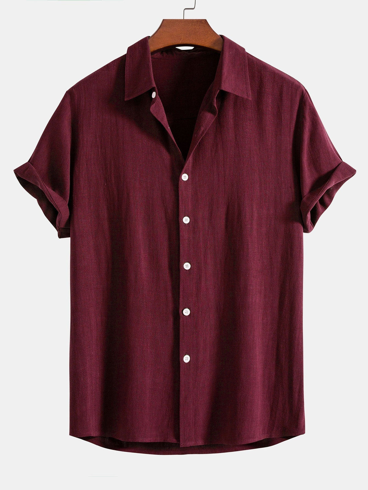 Kaven Linen Blend Shirt - Maroon