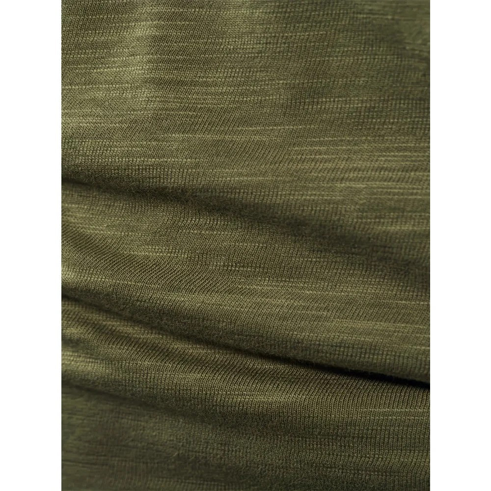Kaven - Men's Henley Long Sleeve Slub Jersey Three-Button