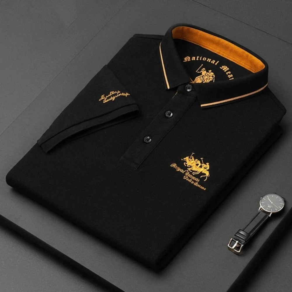 Kaven - Men's Polo Shirt Contrast Collar Short Sleeve Breathable
