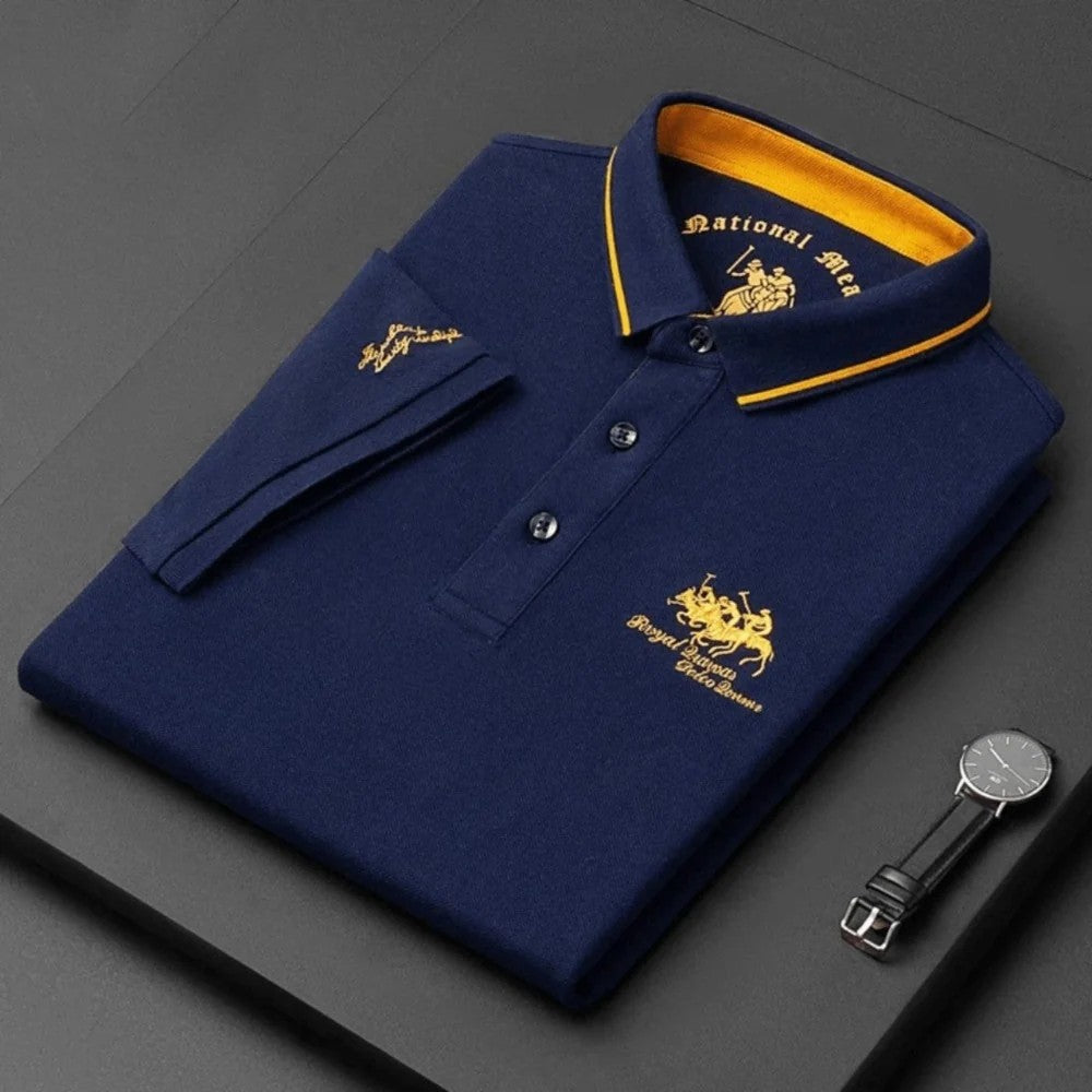 Kaven - Men's Polo Shirt Contrast Collar Short Sleeve Breathable