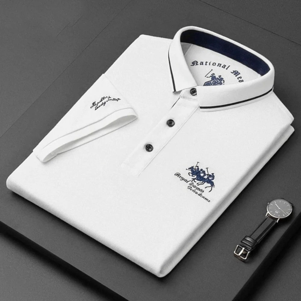 Kaven - Men's Polo Shirt Contrast Collar Short Sleeve Breathable