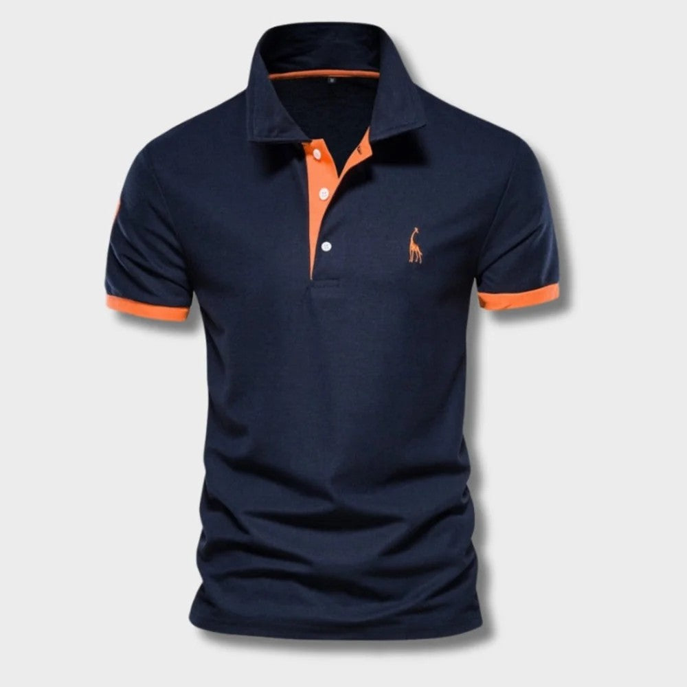 Kaven - Men's Polo Shirt Short Sleeve Contrast Trim Tailored Fit