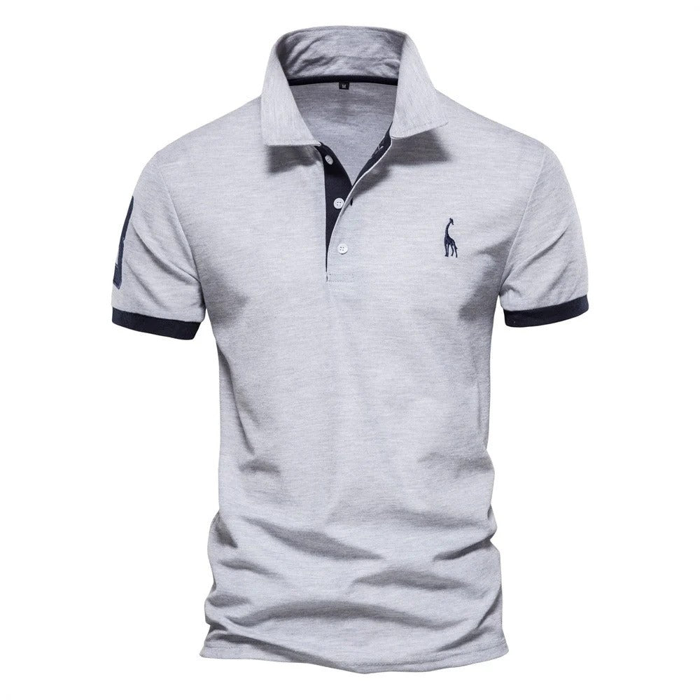 Kaven - Men's Polo Shirt Short Sleeve Contrast Trim Tailored Fit