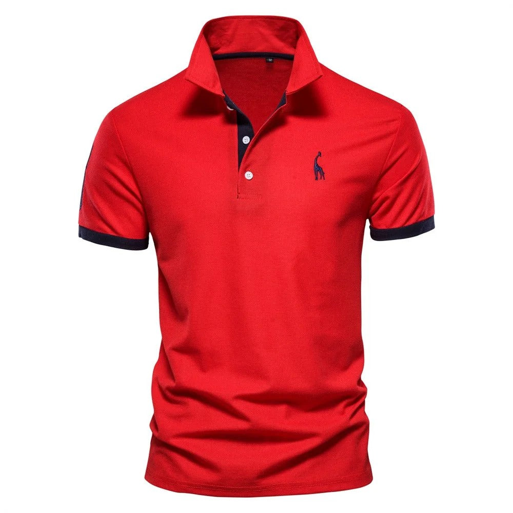 Kaven - Men's Polo Shirt Short Sleeve Contrast Trim Tailored Fit