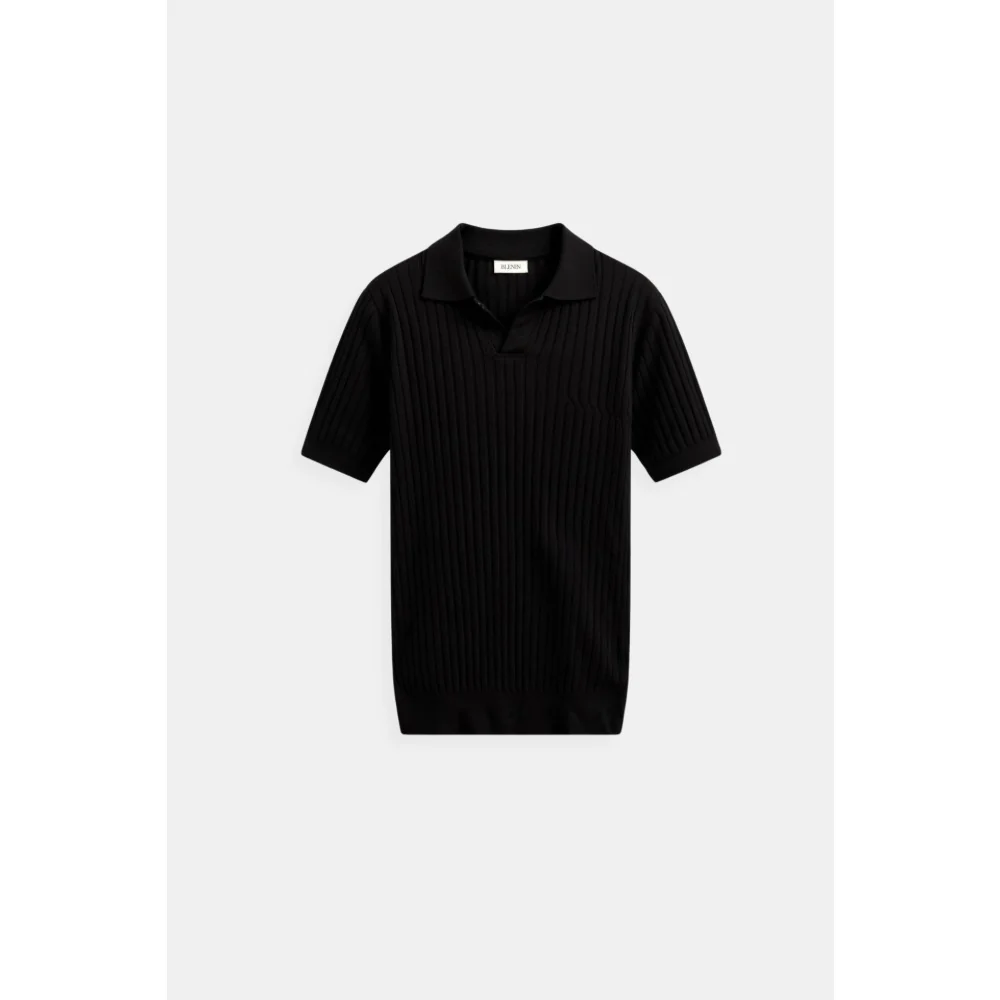 Kaven - Men's Polo Shirt Short Sleeve Ribbed Knit Open Collar