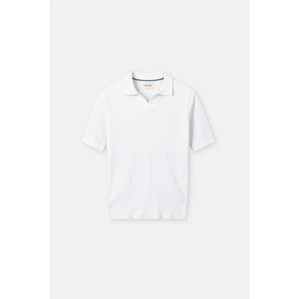 Kaven - Men's Polo Shirt Short Sleeve Ribbed Knit Open Collar