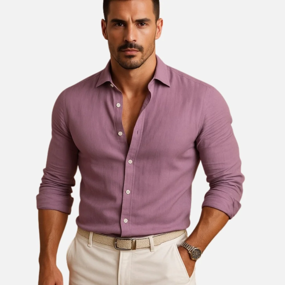 Kaven - Men's Slim Fit Shirt Long Sleeve Lightweight Breathable