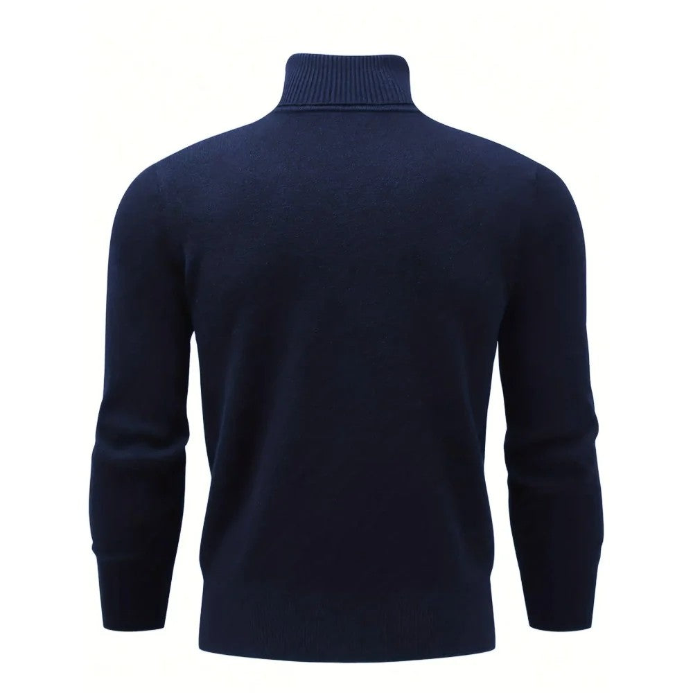 Kaven - Men's Turtleneck Jumper Fine Knit Slim