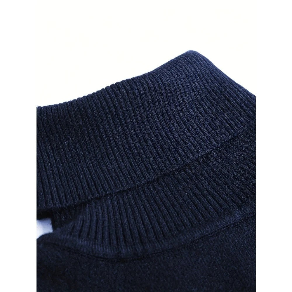 Kaven - Men's Turtleneck Jumper Fine Knit Slim